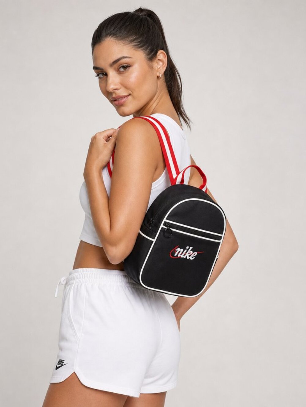 Nike Sportswear Futura 365 Mini Backpack 6L Black Red Sail